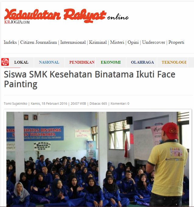 KR ONLINE - Siswa SMK Kesehatan Binatama Ikuti Face Painting