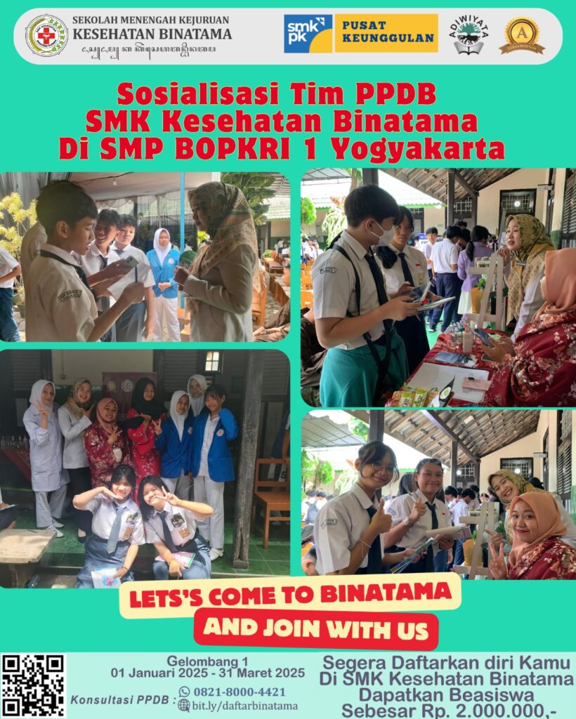 Perwakilan Siswa dan Guru SMK Kesehatan Binatama Lakukan Sosialisasi PPDB di SMP 1 BOPKRI Yogyakarta WhatsApp Image 2025 02 27 at 10.43.26 2 820x1024 - Perwakilan Siswa dan Guru SMK Kesehatan Binatama Lakukan Sosialisasi PPDB di SMP 1 BOPKRI Yogyakarta