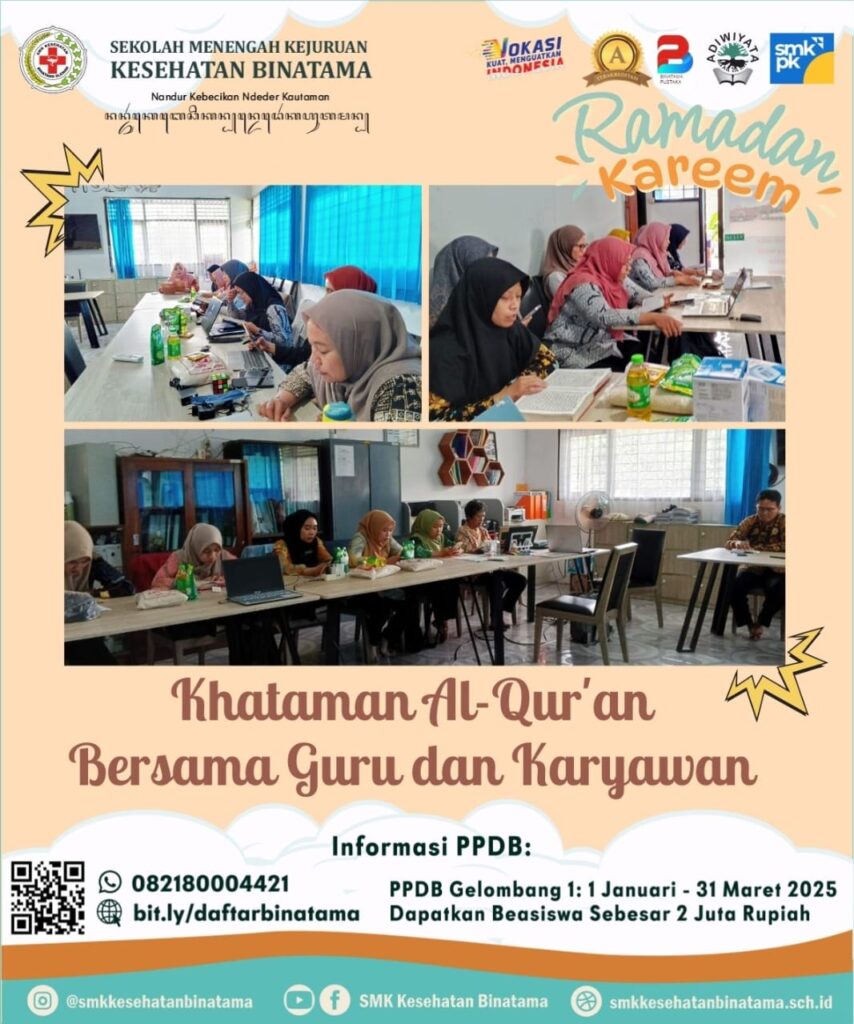 SMK Kesehatan Binatama Mengadakan Kegiatan Khatam Al-Qur'an Bagi Guru dan Karyawan Muslim WhatsApp Image 2025 03 07 at 18.49.10 854x1024 - SMK Kesehatan Binatama Mengadakan Kegiatan Khatam Al-Qur'an Bagi Guru dan Karyawan Muslim
